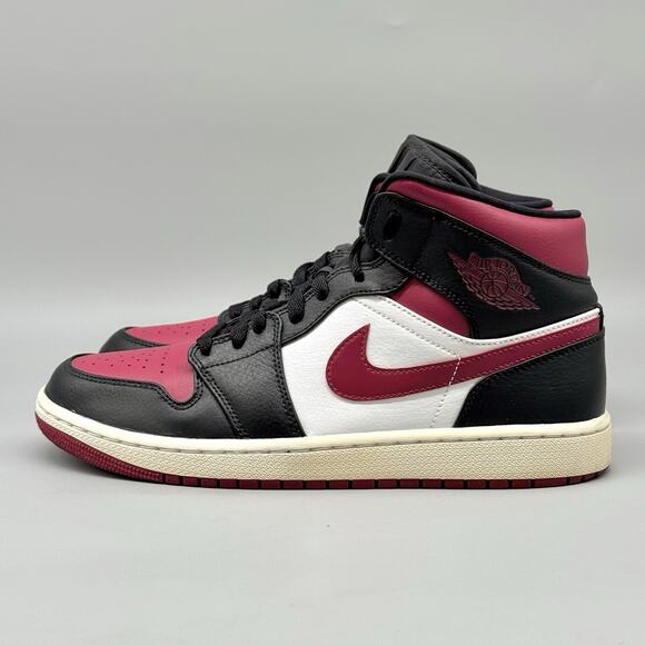 Nike Air Jordan 1 AJ1 Mid Size 9 Mens Noble Red Black White 554724-066 Sneakers main image 8